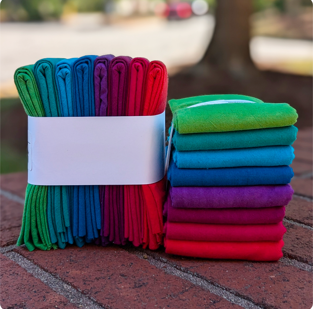 Cherrywood Hand Dyed Fabrics - Vegas 8 Step Fat Quarter Bundle (Green, Blue, Violet, Red) - 8 pieces
