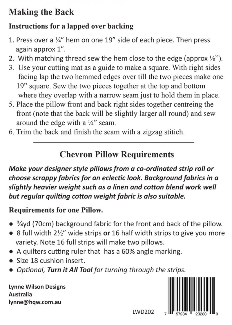 Chevron Pillows Pattern from Lynne Wilson Designs - LWD202