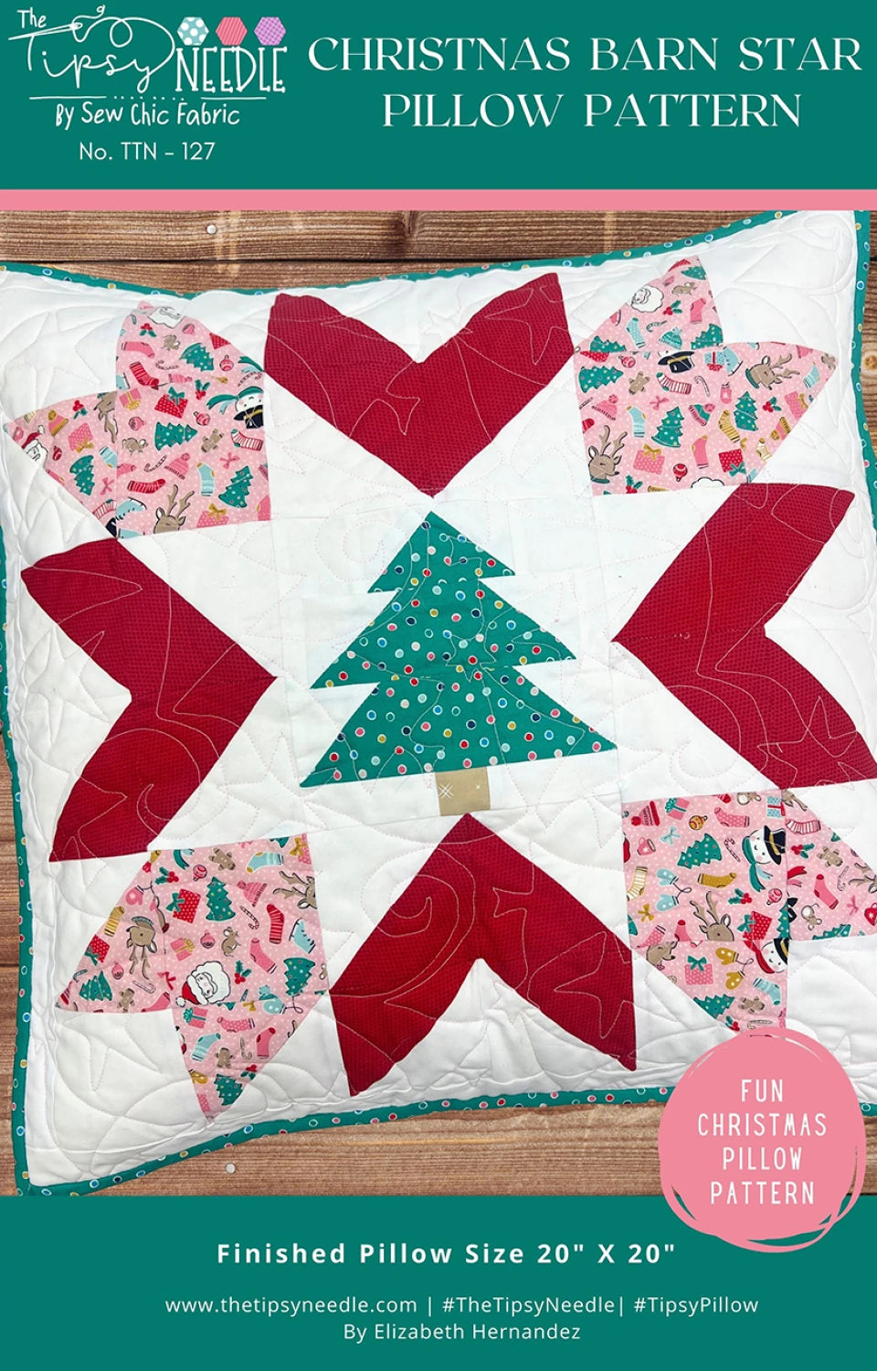 Christmas Barn Star Pillow Pattern - TTN-127