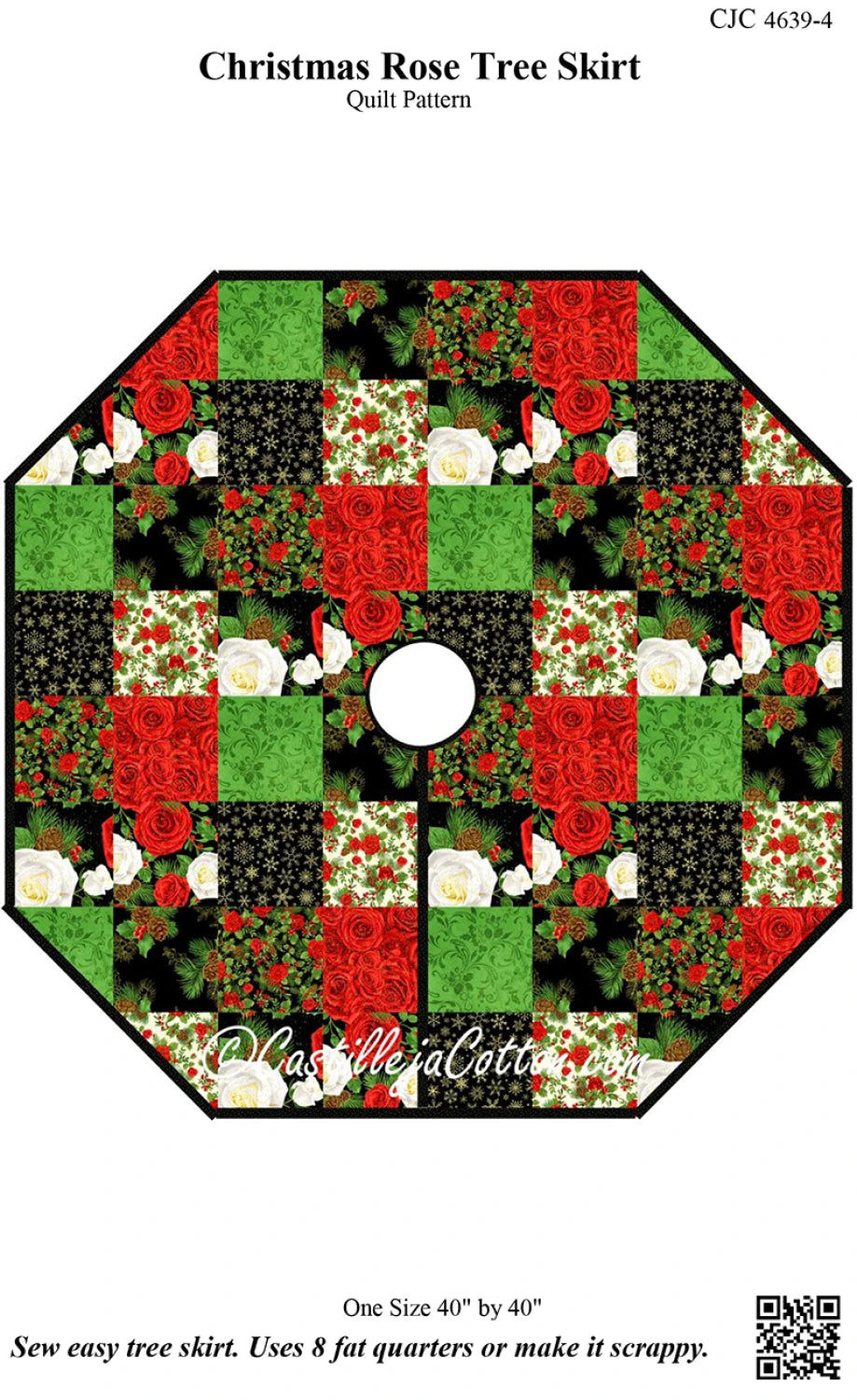 Christmas Rose Tree Skirt Pattern - CJC-46394