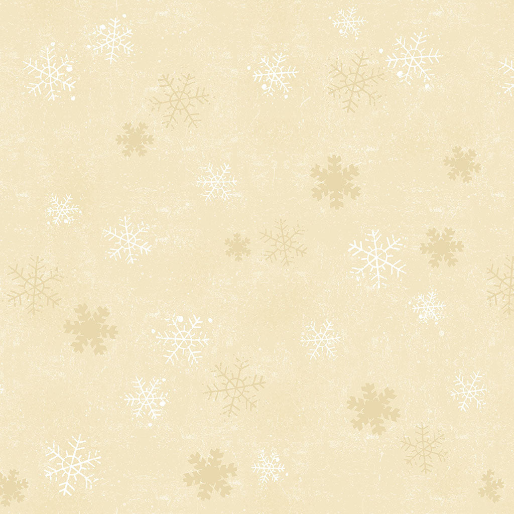 Christmas Tales Quilt Fabric - Snowflakes in Butter Cream - Y4806-59