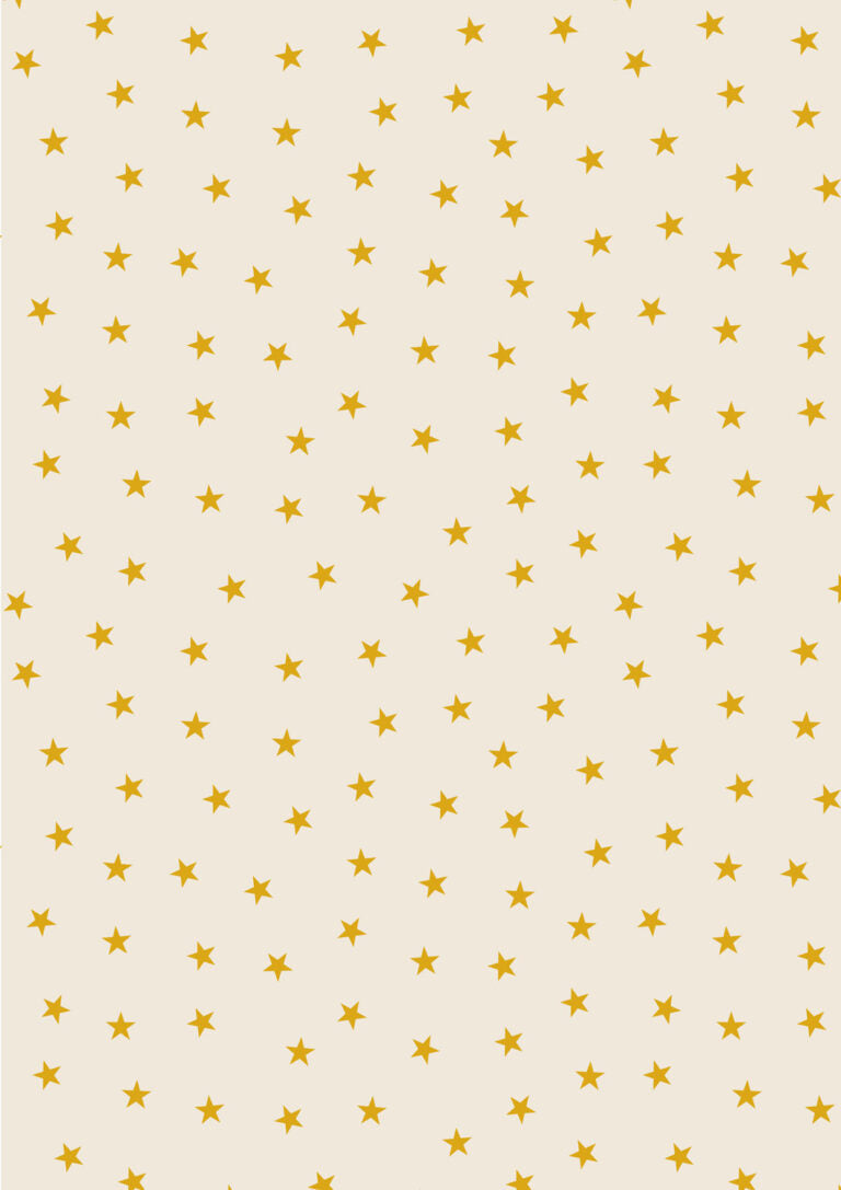 Christmas in Bluebell Wood Quilt Fabric - Gold Stars on Cream - C143A
