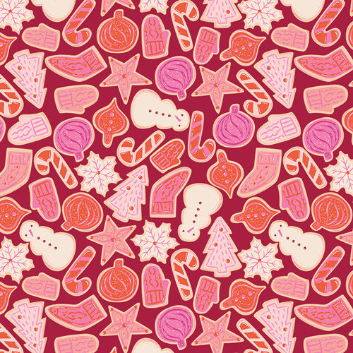 Christmas in Color Quilt Fabric - Frosting Fest in Red/Pink - CMC-25406