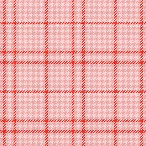 Christmas in Color Quilt Fabric - Holiday Check in Candycane Light Pink - CMC-25405