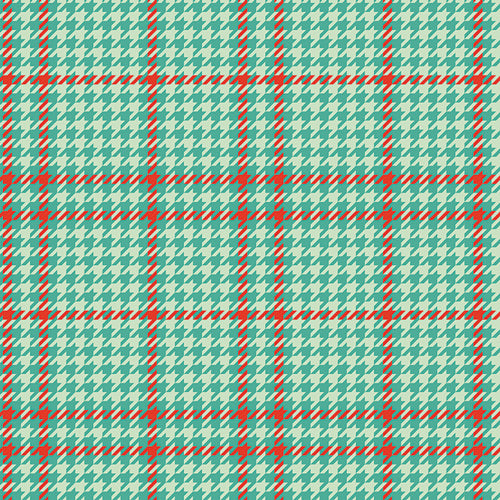 Christmas in Color Quilt Fabric - Holiday Check in Peppermint Teal - CMC-25412