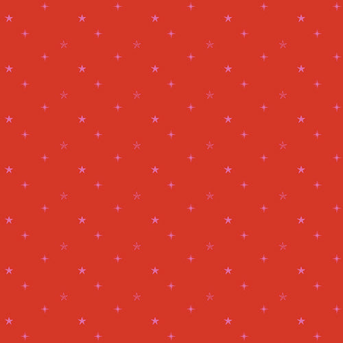 Christmas in Color Quilt Fabric - Starry Sky in Twinkleberry Red - CMC-25409