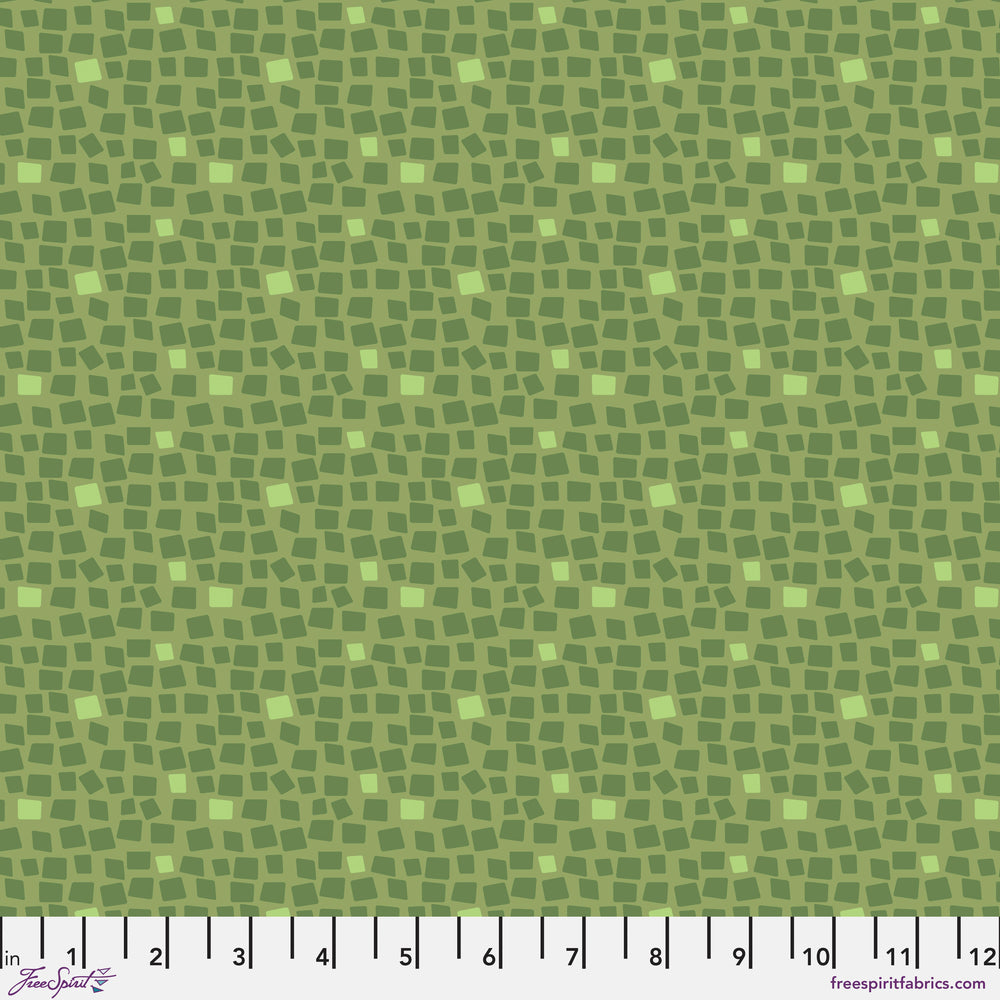 Chromatics Quilt Fabric - Stepping Stones in Olive Green - PWFS060.OLIVE
