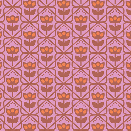 Cinnamon Toast Quilt Fabric - Mod Wall in Pink - CMT-62901