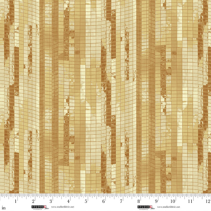 City Slicker Quilt Fabric - Gold Windows in Gold - 8415-47