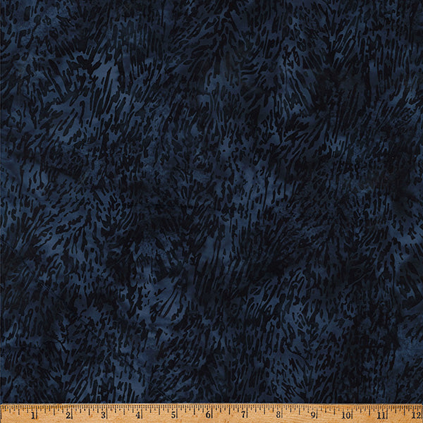 Clear Skies Hoffman Batik Quilt Fabric - Fur in Midnight Blue - X2658-128 Midnight