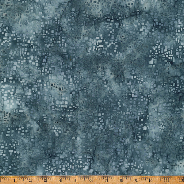 Clear Skies Hoffman Batik Quilt Fabric - Square Blender in Ceylon Blue/Gray - X2655-421 Ceylon