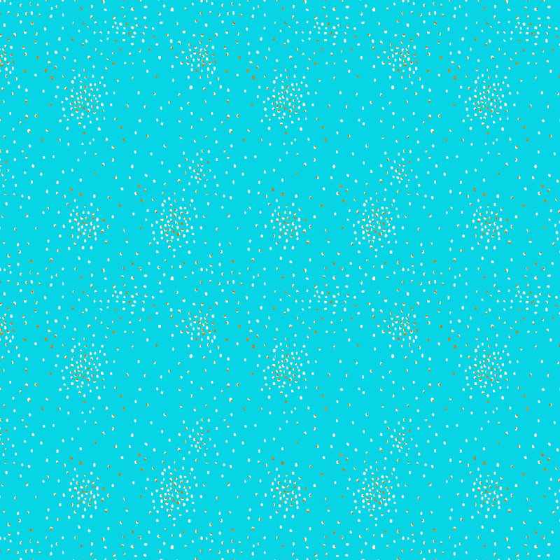 Clusters Quilt Fabric by Cotton+Steel - Breeze Metallic (Aqua) - CS107-BR13M