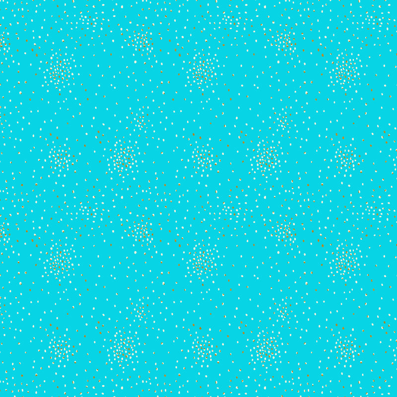 Clusters Quilt Fabric by Cotton+Steel - Breeze Metallic (Aqua) - CS107-BR13M