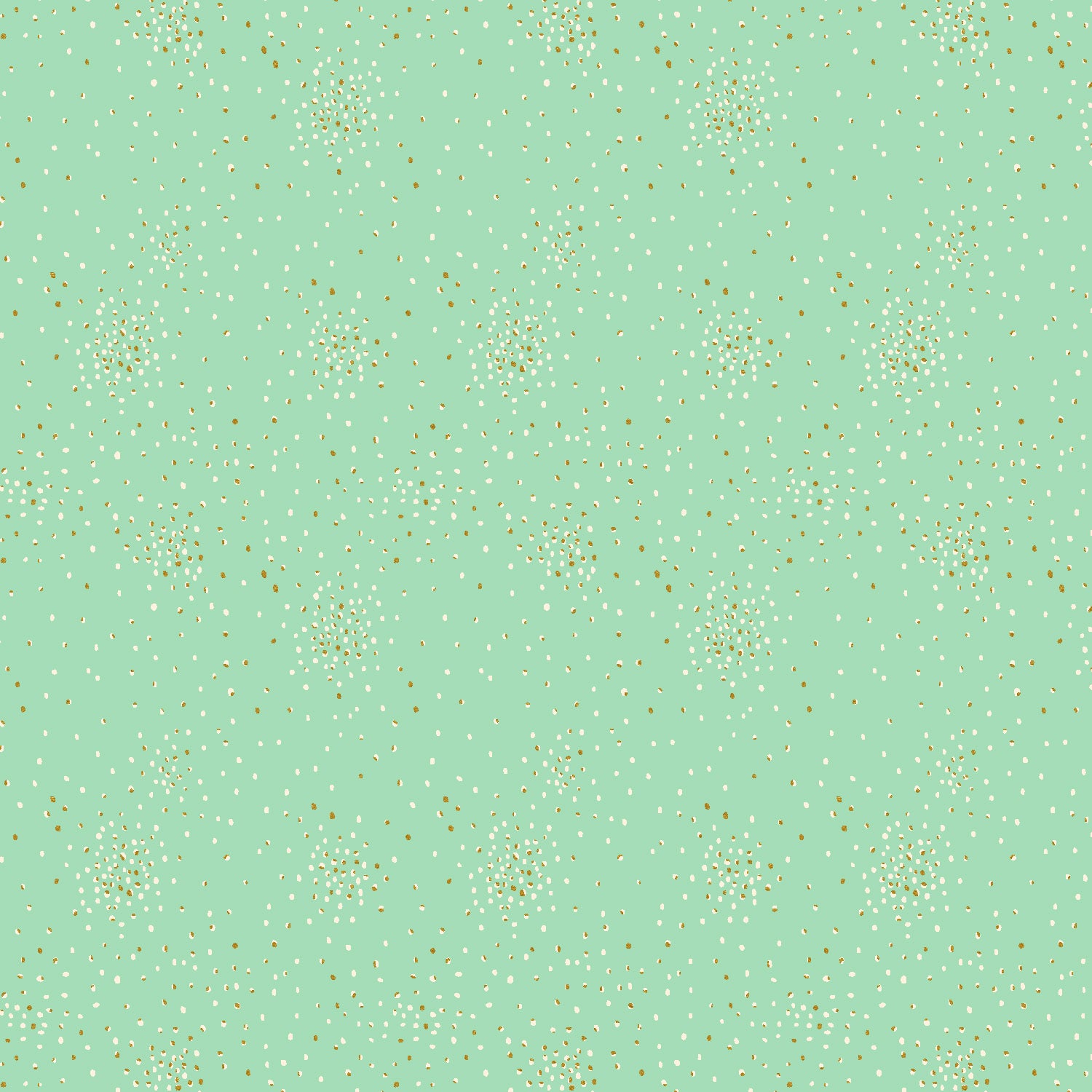 Clusters Quilt Fabric by Cotton+Steel - Ice Crystal Metallic (Green) - CS107-IC5M