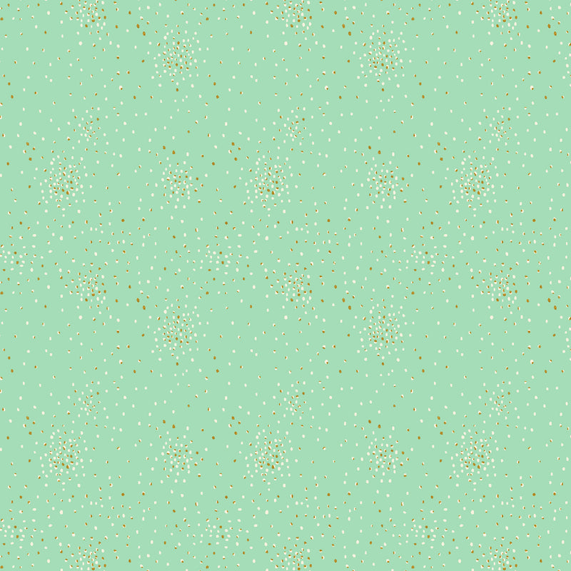 Clusters Quilt Fabric by Cotton+Steel - Ice Crystal Metallic (Green) - CS107-IC5M