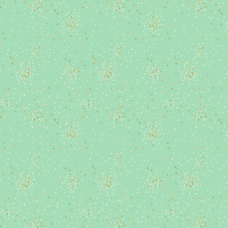 Clusters Quilt Fabric by Cotton+Steel - Ice Crystal Metallic (Green) - CS107-IC5M