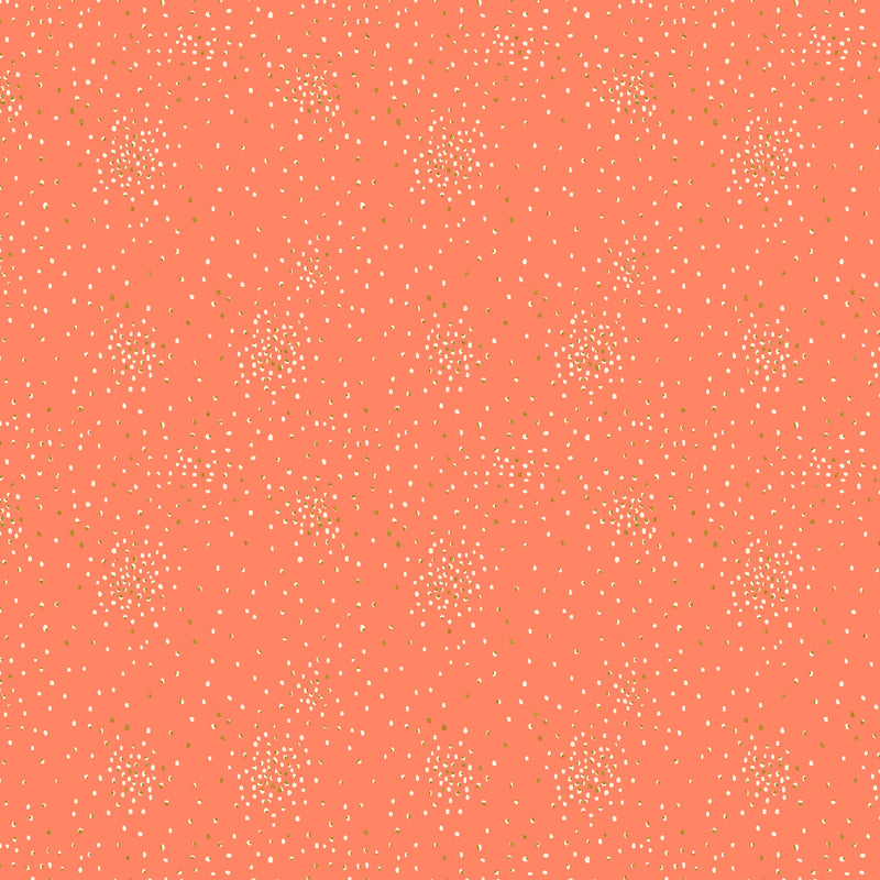 Clusters Quilt Fabric by Cotton+Steel - Melon Metallic (Orange) - CS107-ME11M