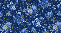 Cobalt Bliss Quilt Fabric - Floral Bouquet in Navy Blue - AVMDM-23215-9 NAVY