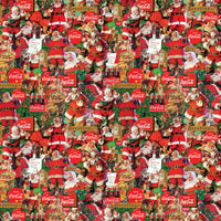 Coca-Cola Christmas Quilt Fabric - Santa Scenes in Red/Multi - CC1014-26