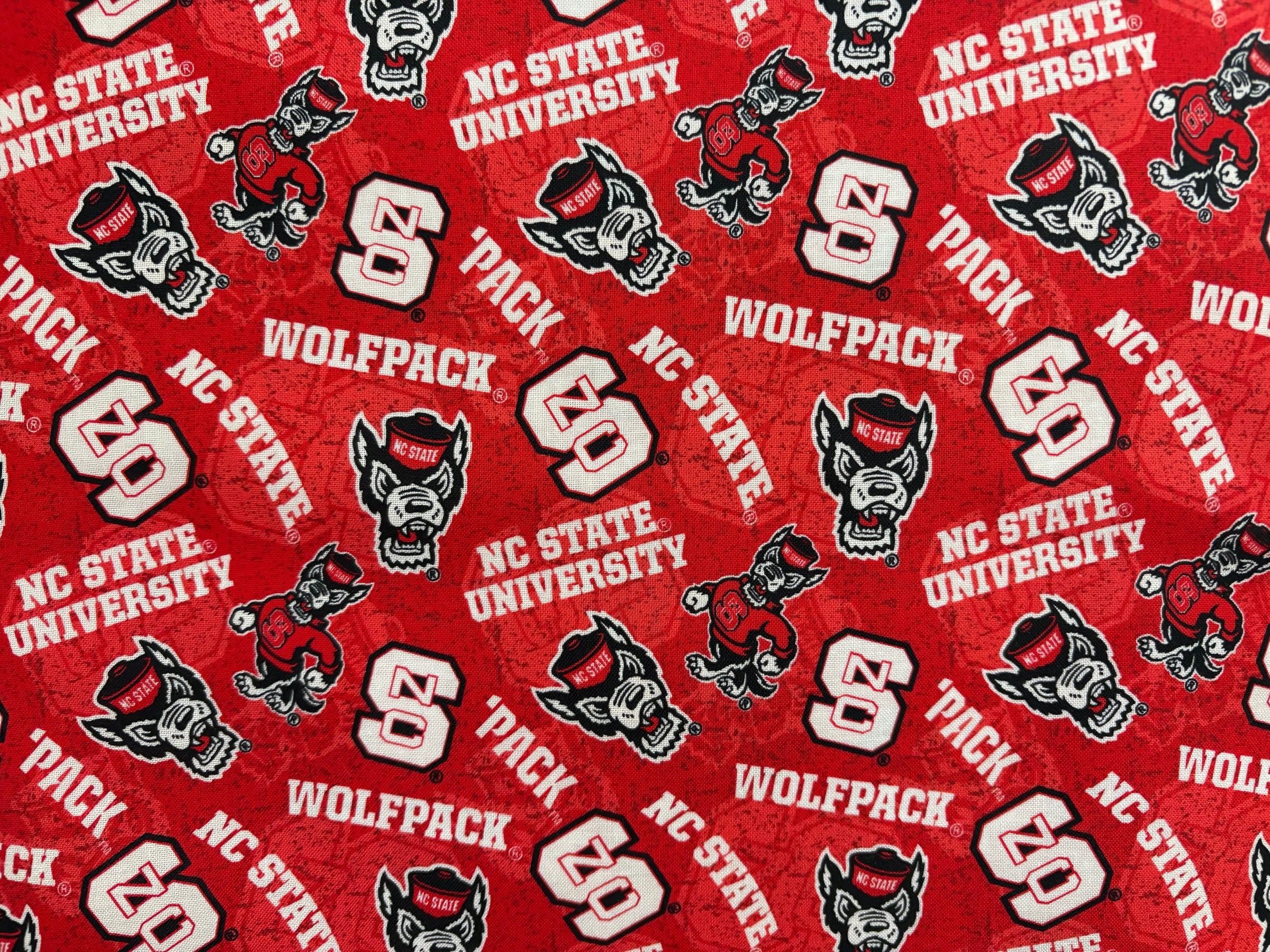 College Cottons Quilt Fabric - North Carolina State Tone on Tone - NCS1178