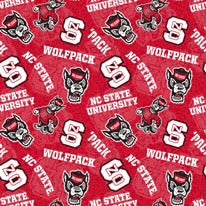 College Cottons Quilt Fabric - North Carolina State Tone on Tone - NCS1178