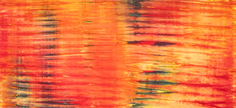 Color Me Banyan Sunrise and Sunset Batik Quilt Fabric - Avocado Orange - 80758-75