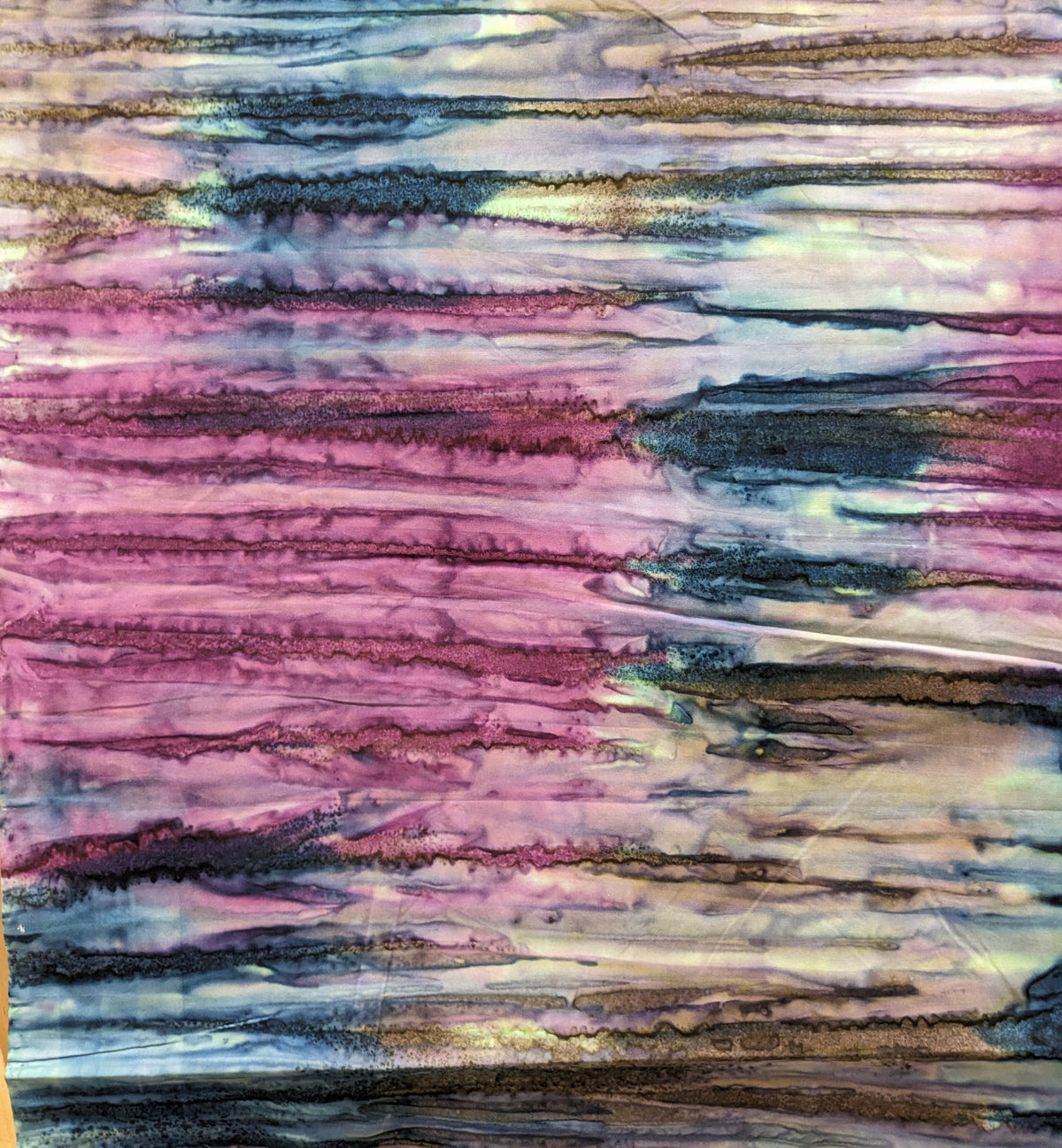 Color Me Banyan Sunrise and Sunset Batik Quilt Fabric - Eggplant (Purple/Green) - 80758-86