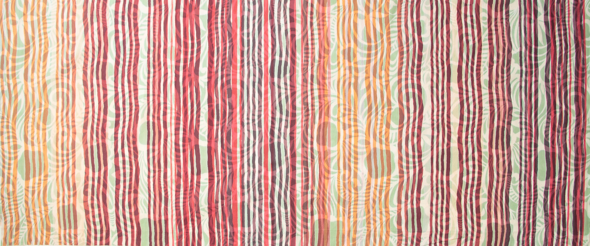 Color Me Banyan Veranda Batik Quilt Fabric - Floral Stripe in Lipstick Red/Multi - 80759-24