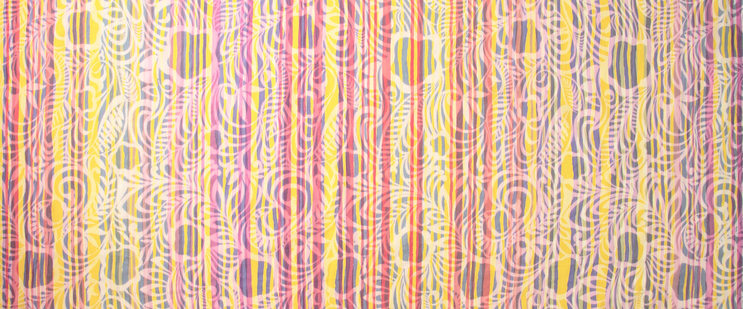 Color Me Banyan Veranda Batik Quilt Fabric - Floral Stripe in Pink Punch/Multi - 80759-28