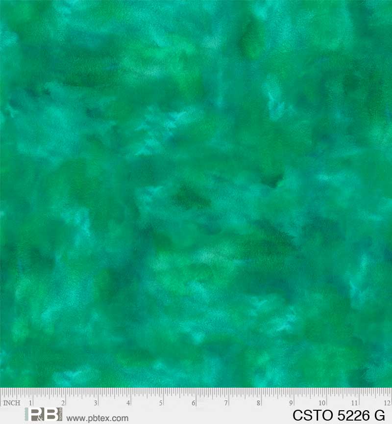 Color Stories Quilt Fabric - Mixed Watercolor Texture in Green - CSTO 05226 G