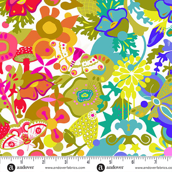 Color Wheel Fabric by Alison Glass - Whole Cloth (Ombre) in Day White - A-1441-L