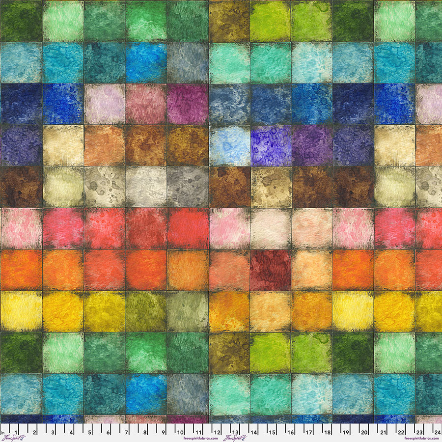 Colorblock Quilt Fabric by Tim Holtz - Colorblock Patchwork in Multi - PWTH178.MULTI