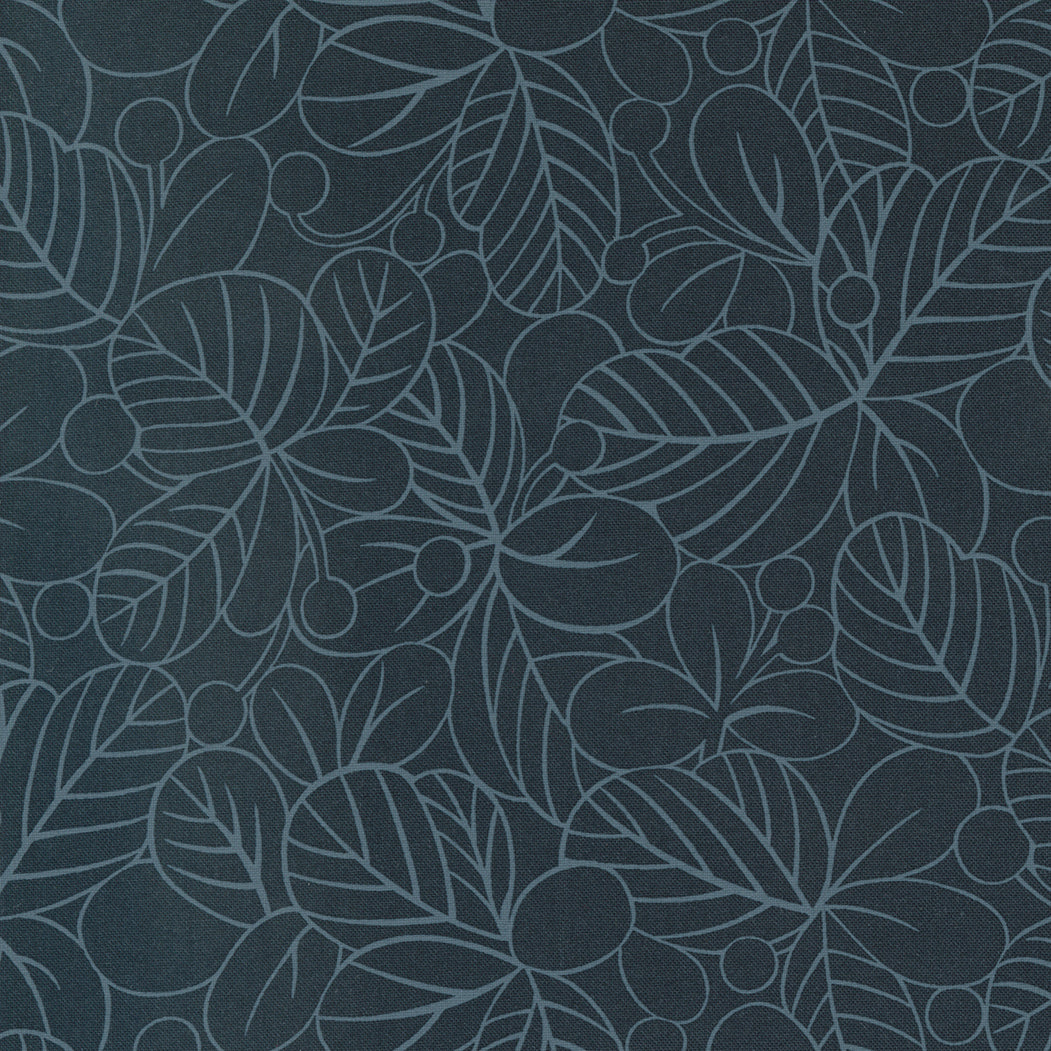 Concrete Jungle Quilt Fabric - Leaf Me Alone in Asphalt/Graphite Black - 33721 26