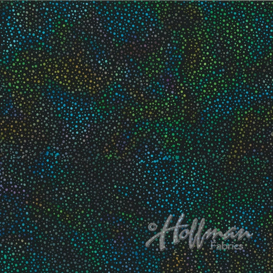 Hoffman Bali Batik Quilt Fabric - Dot Batiks in Spectrum Black/Multi - 885-657 SPECTRUM