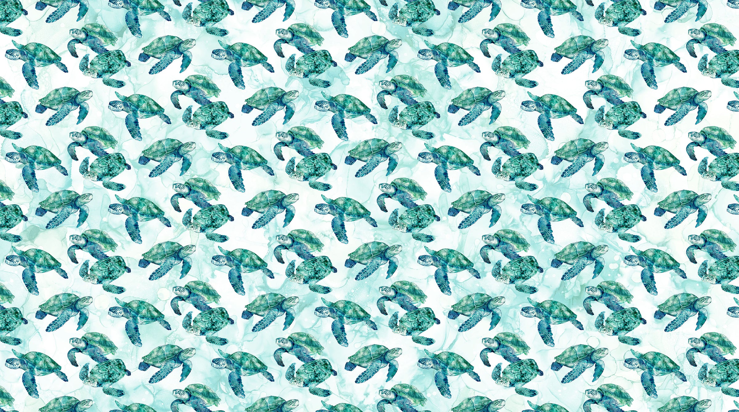Coral Reef Quilt Fabric - Turtles in White/Multi - DP28878-10