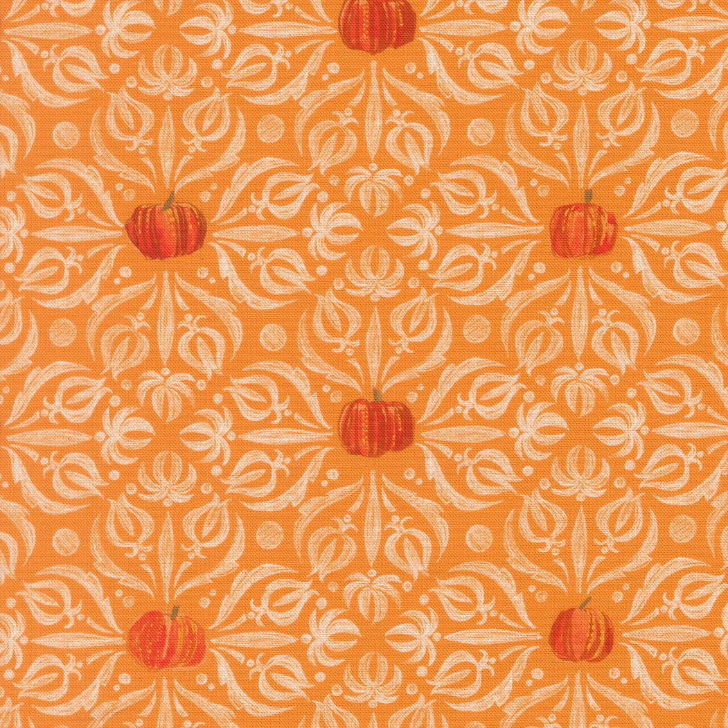 Coven Quilt Fabric - Medallion in Pumpkin Orange - 48802 12