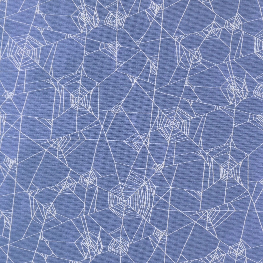 Coven Quilt Fabric - Spider Web in Dusk Blue - 48804 14