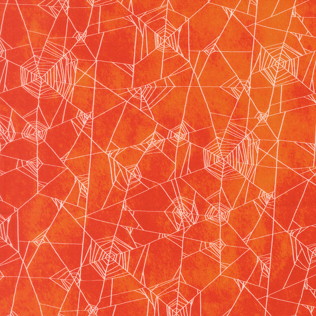 Coven Quilt Fabric - Spider Web in Spice Orange - 48804 13