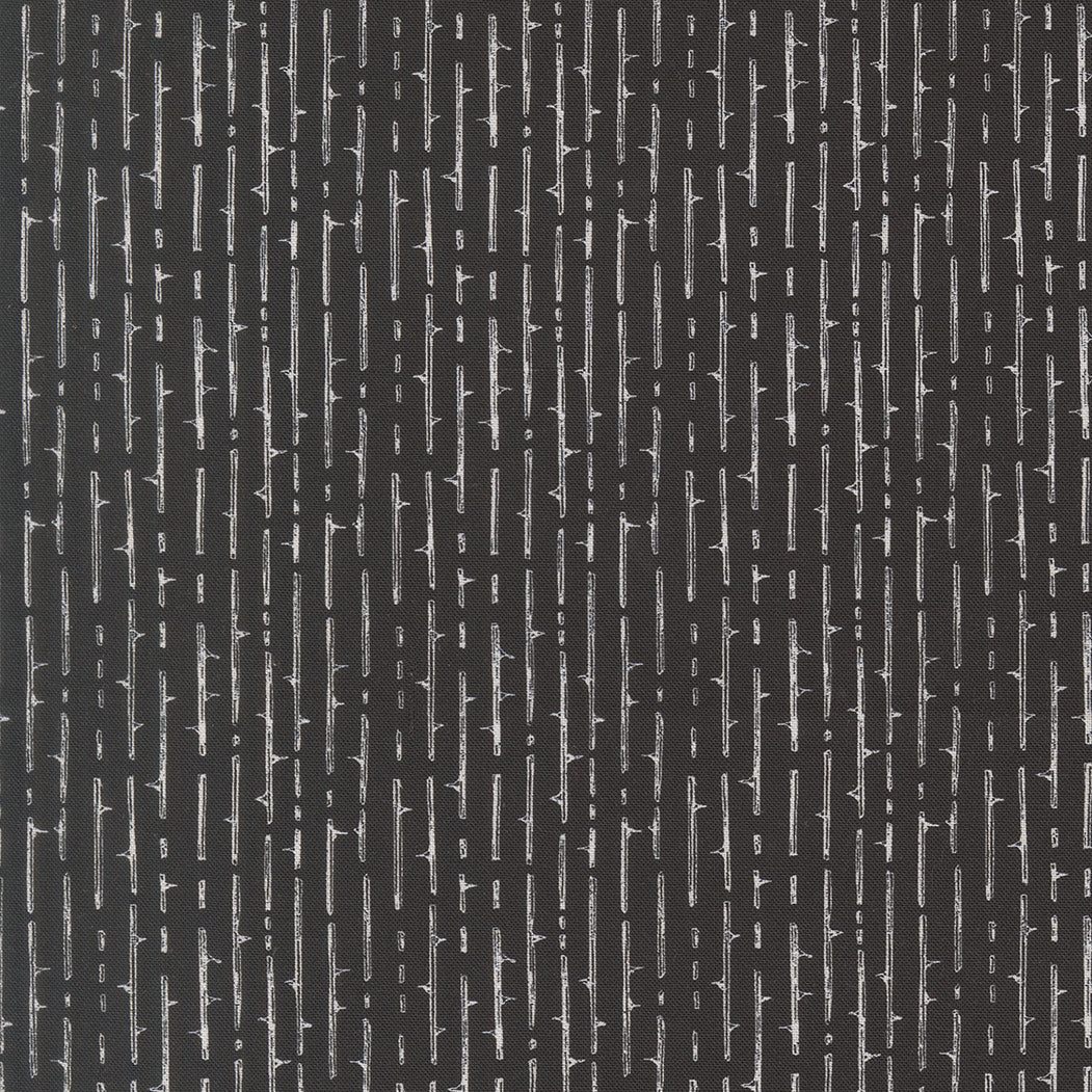Coven Quilt Fabric - Thorny Stripes in Onyx Black - 48806 16