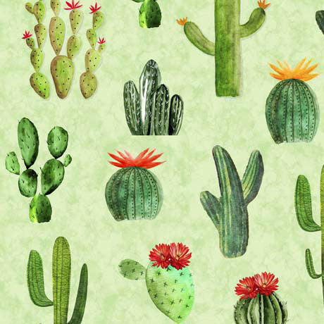 Cowboy Up Quilt Fabric - Cactus in Green - 1649 29848 H