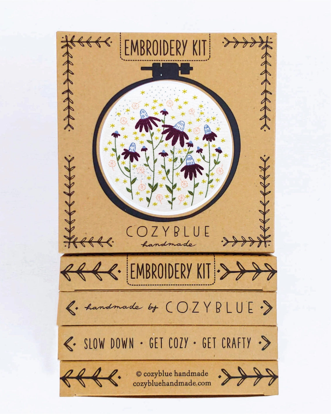 Cozyblue Handmade Embroidery Kit - Coneflower Magic - ekCOMA