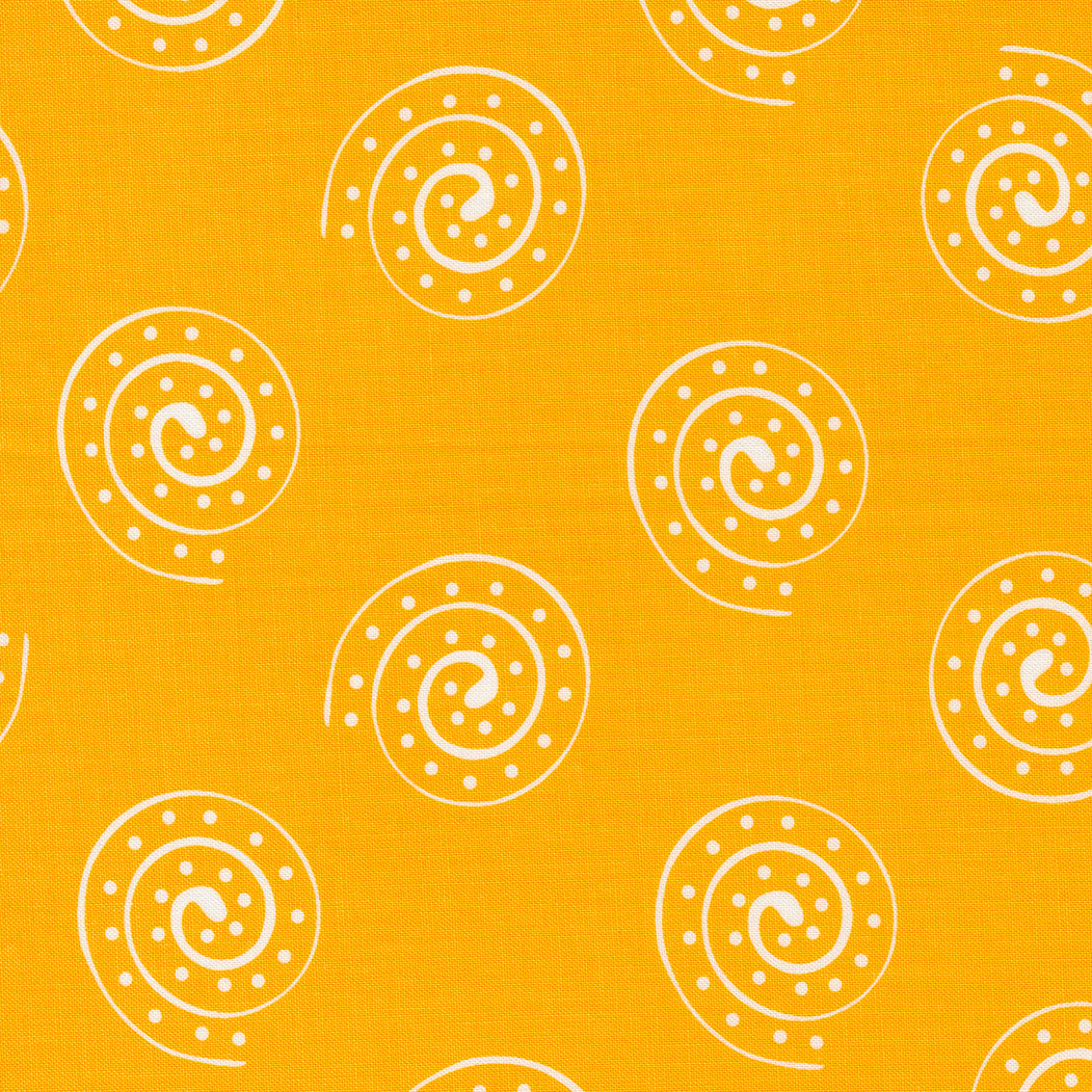 Creativity Roars Quilt Fabric - Spiral Tumble in Marigold Yellow - 47544 12
