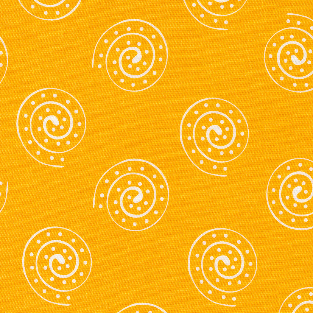 Creativity Roars Quilt Fabric - Spiral Tumble in Marigold Yellow - 47544 12