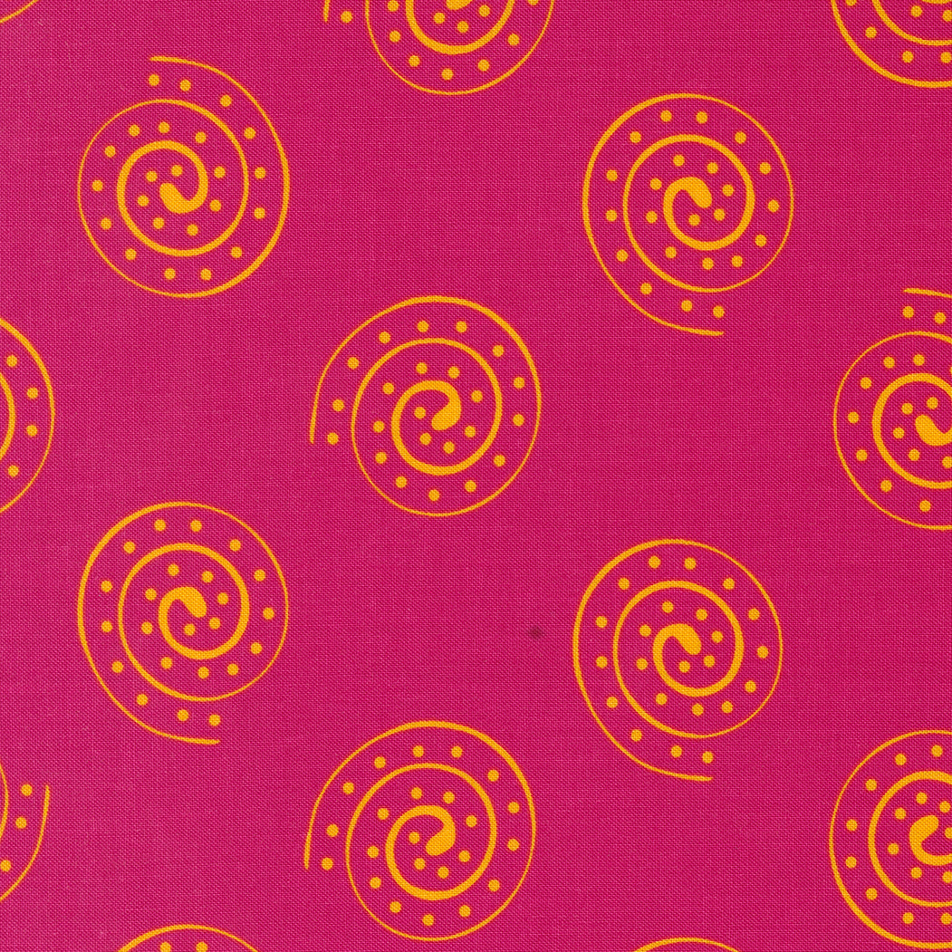 Creativity Roars Quilt Fabric - Spiral Tumble in Pomegranate Pink - 47544 19