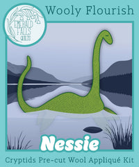 Wooly Flourish Cryptids Nessie Wool Applique Kit by Lynn Christiansen - WFNESSIE