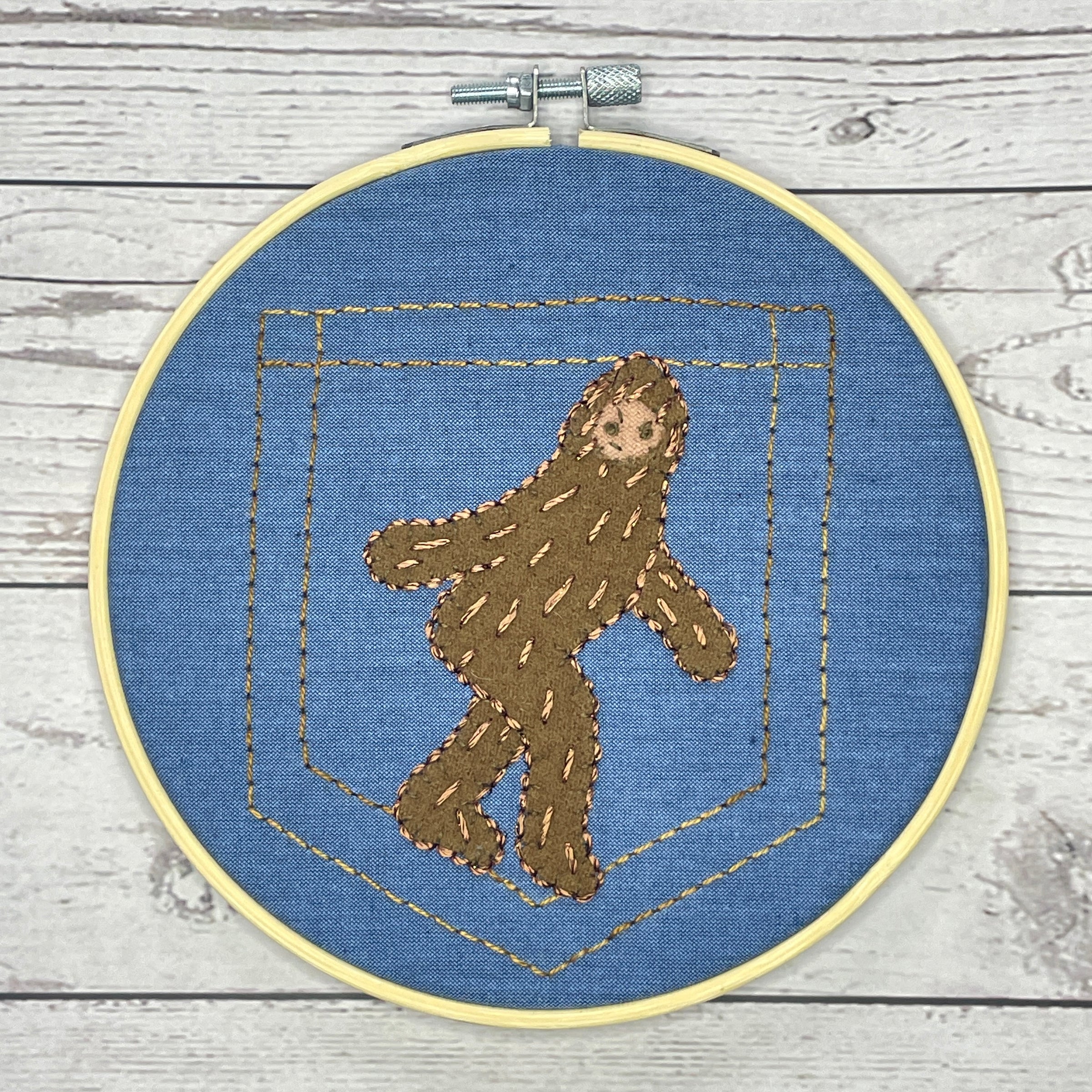 Wooly Flourish Cryptids Sasquatch Wool Applique Kit by Lynn Christiansen - WFSASQUATCH