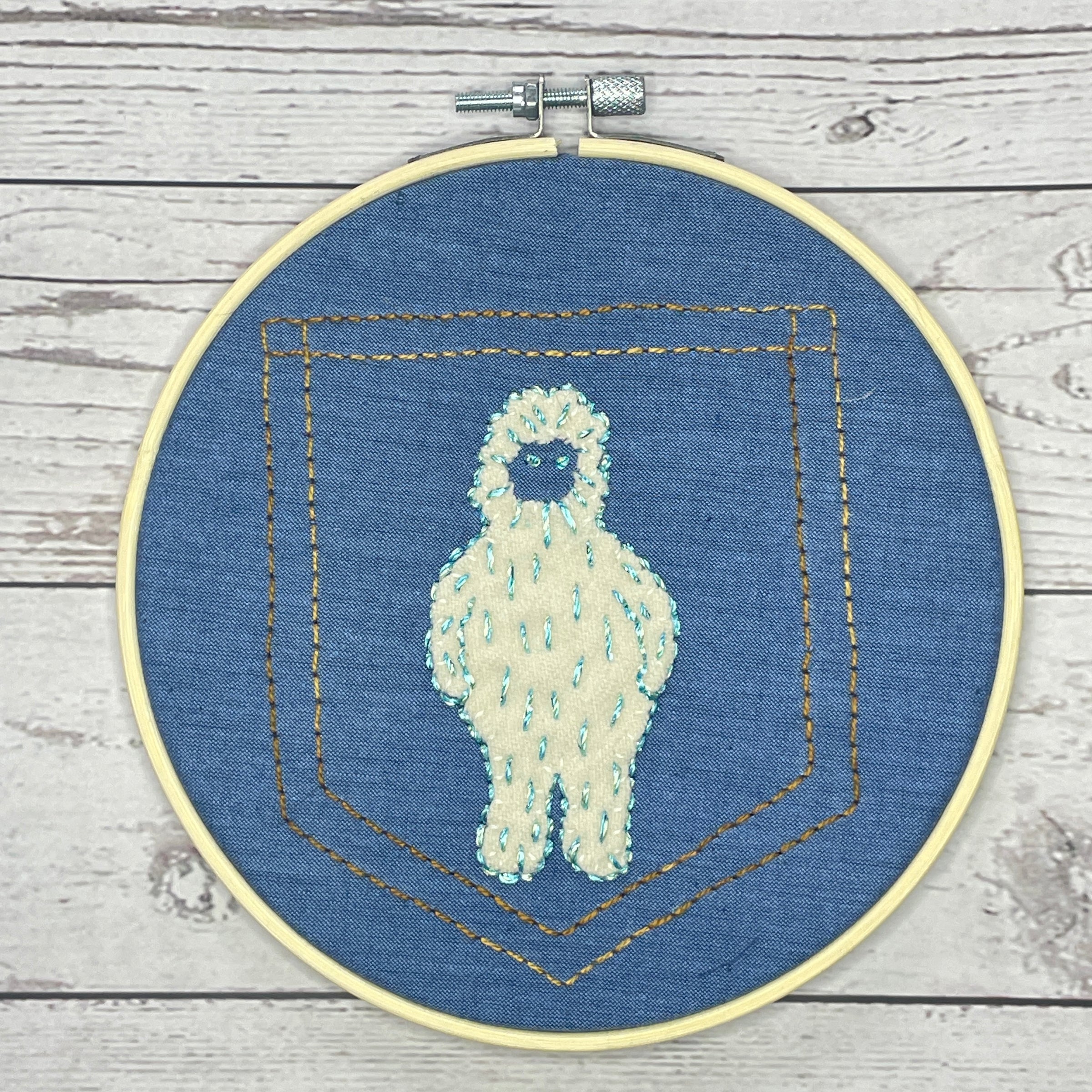 Wooly Flourish Cryptids Yeti Wool Applique Kit by Lynn Christiansen - WFYETI