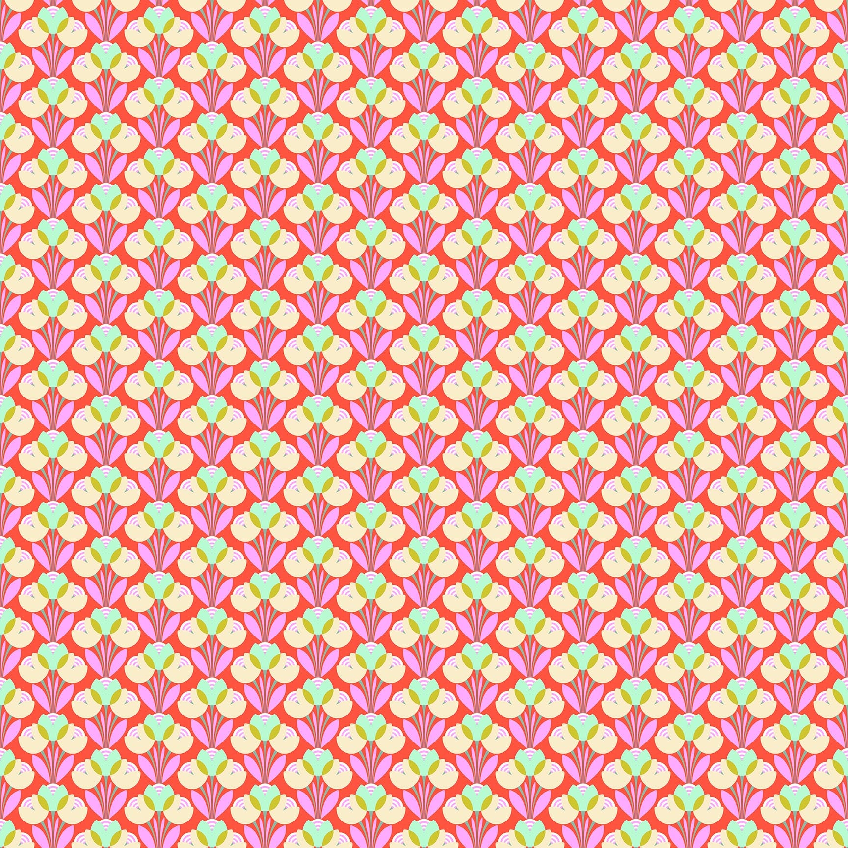Daisy Crush Quilt Fabric - Best Buds in Clementine Orange - 91282-56