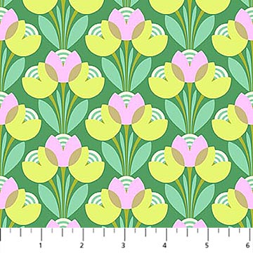 Daisy Crush Quilt Fabric - Best Buds in Clover Green - 91282-64