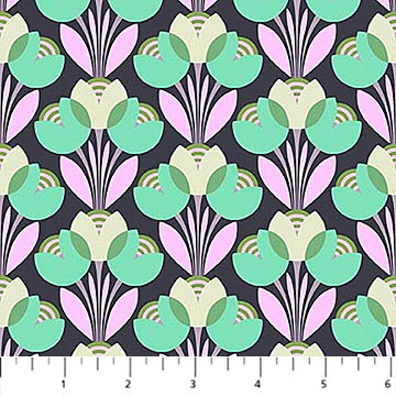 Daisy Crush Quilt Fabric - Best Buds in Shade Gray - 91282-48